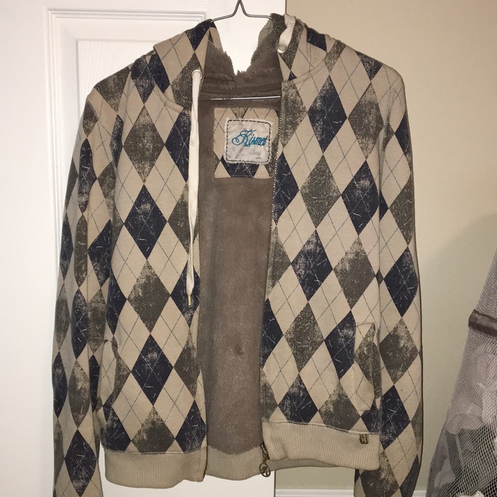 Vintage Small diamond checkered hoodie